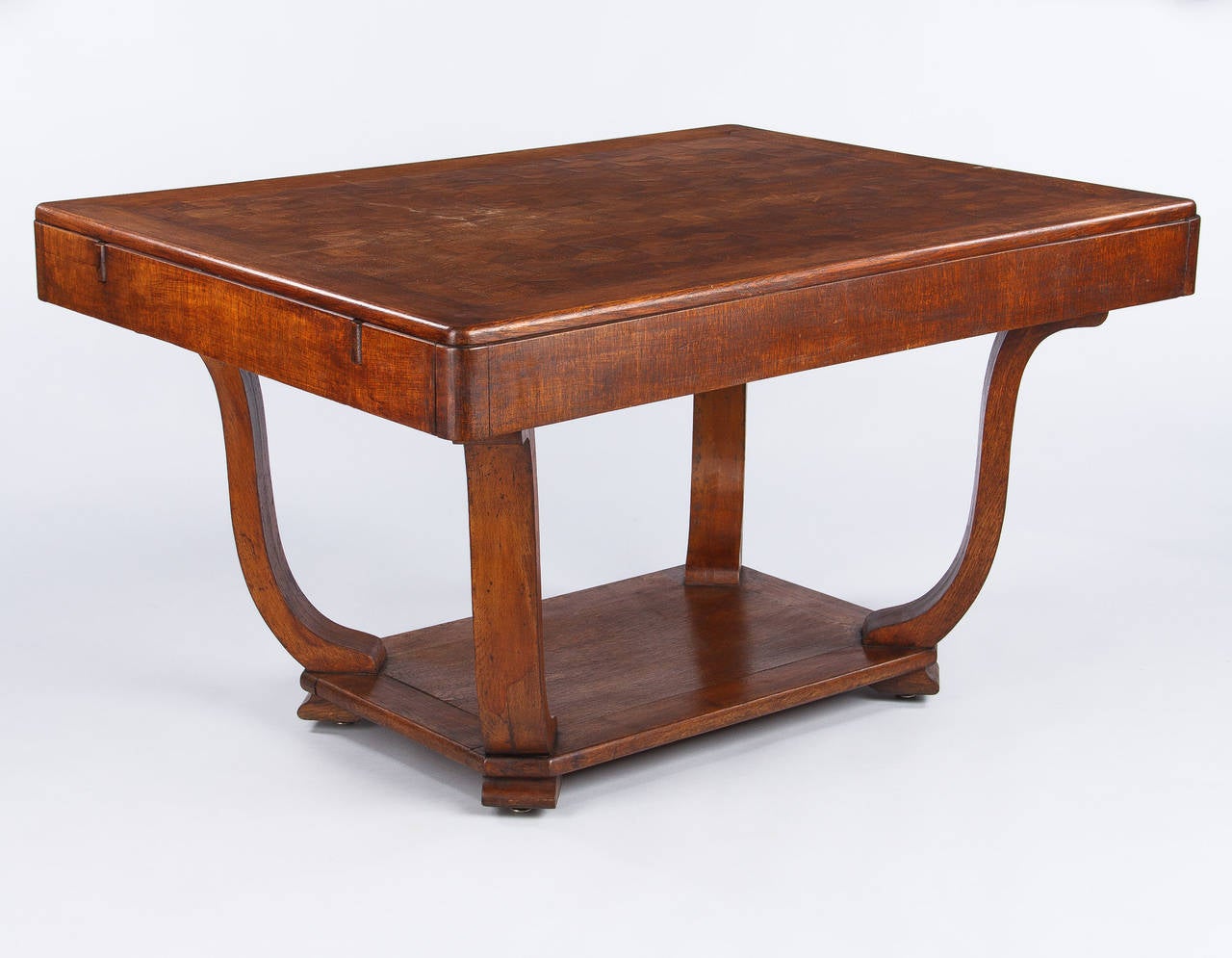 1930s French Parquet-Top Table