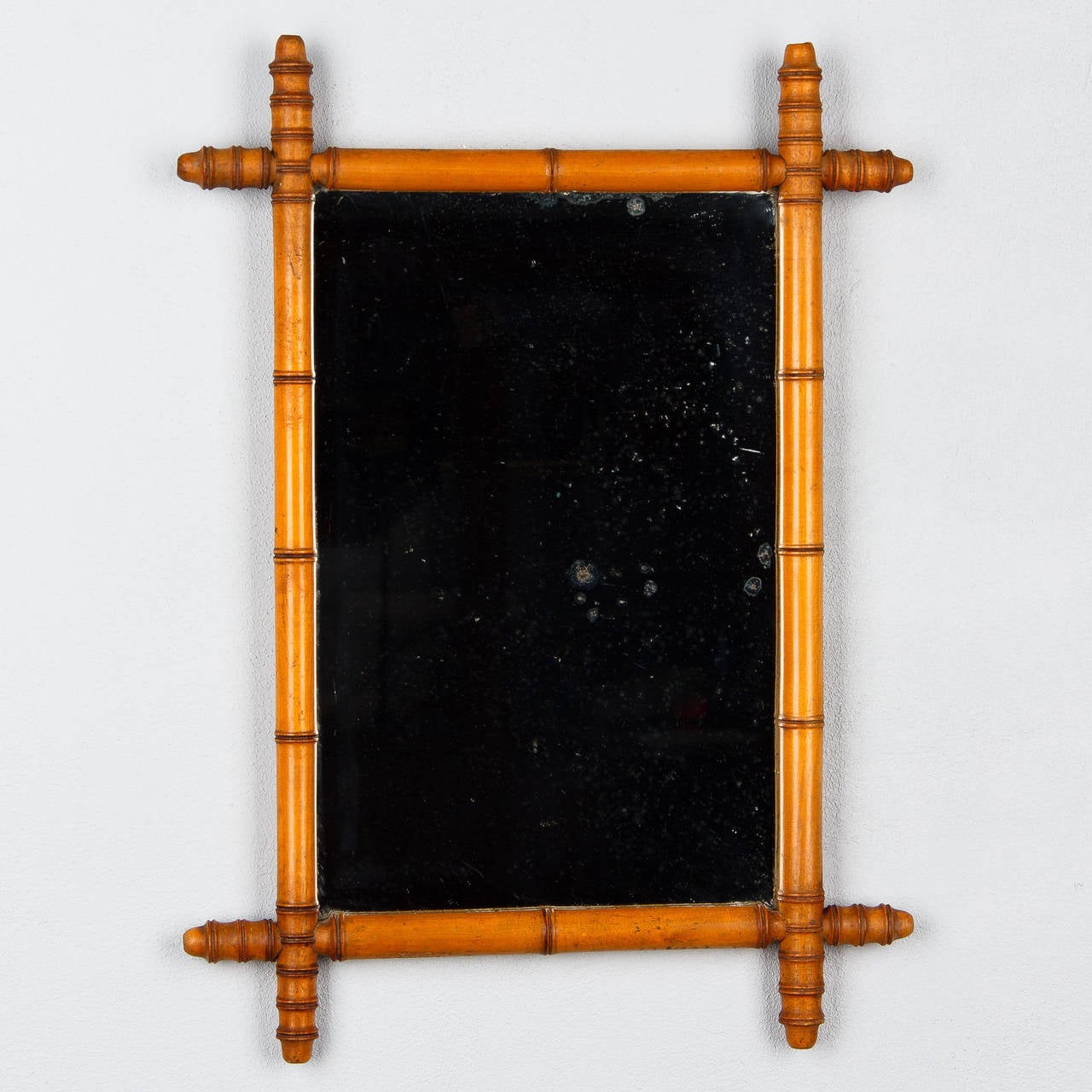 French Provincial French Faux Bamboo Mirror, Early 1900s