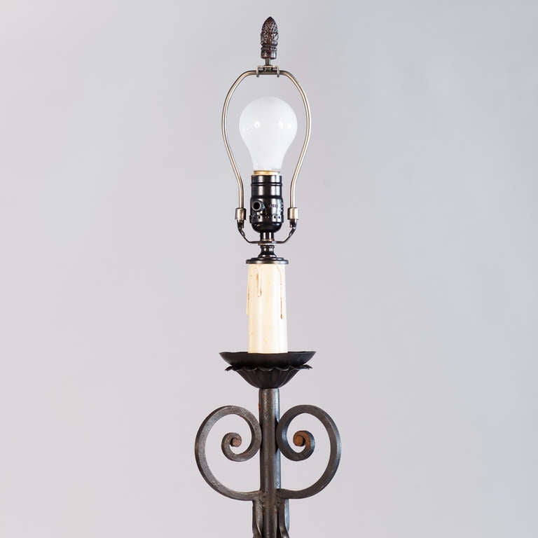 1940s French Forged Iron Floor Lamp 4