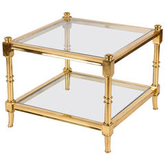 1960s Maison Jansen Style Brass Side Table 3