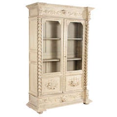 French Henri II Painted Bookcase