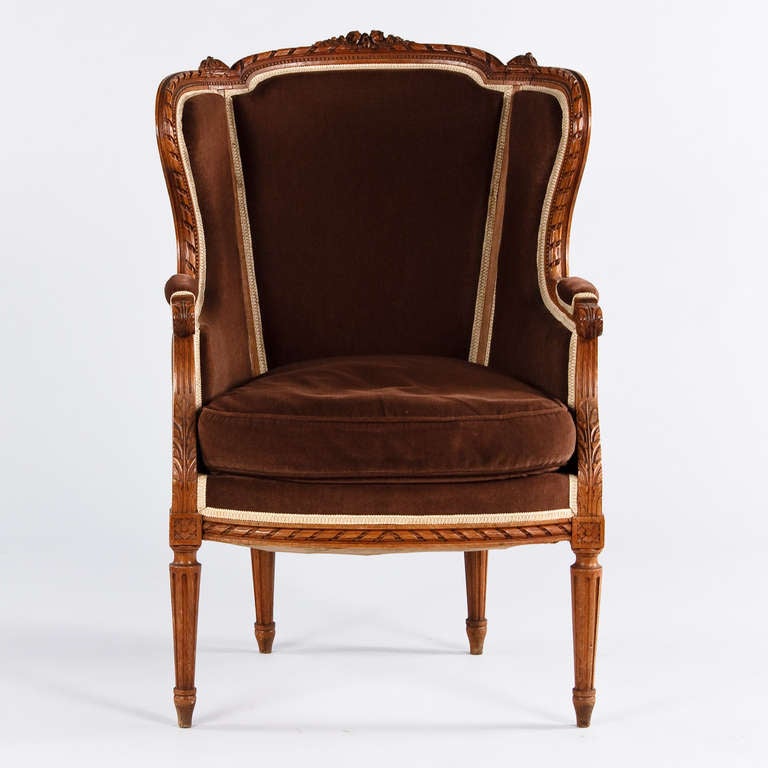 Louis XVI Style Bergere Armchair In Good Condition In Austin, TX