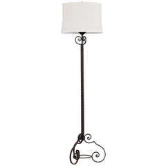 1940s French Forged Iron Floor Lamp