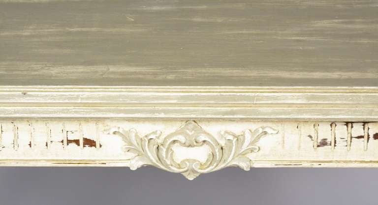 Wood Louis XVI Style Painted Console Table
