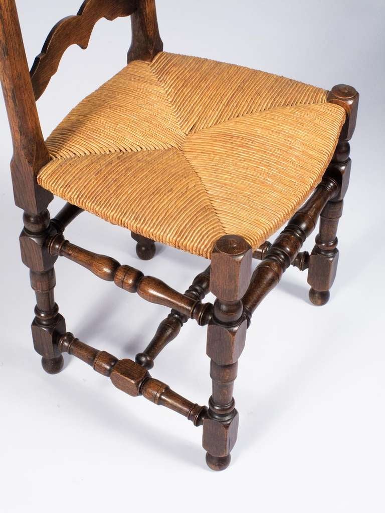 Set of Four French Country Style Rush Chairs 1