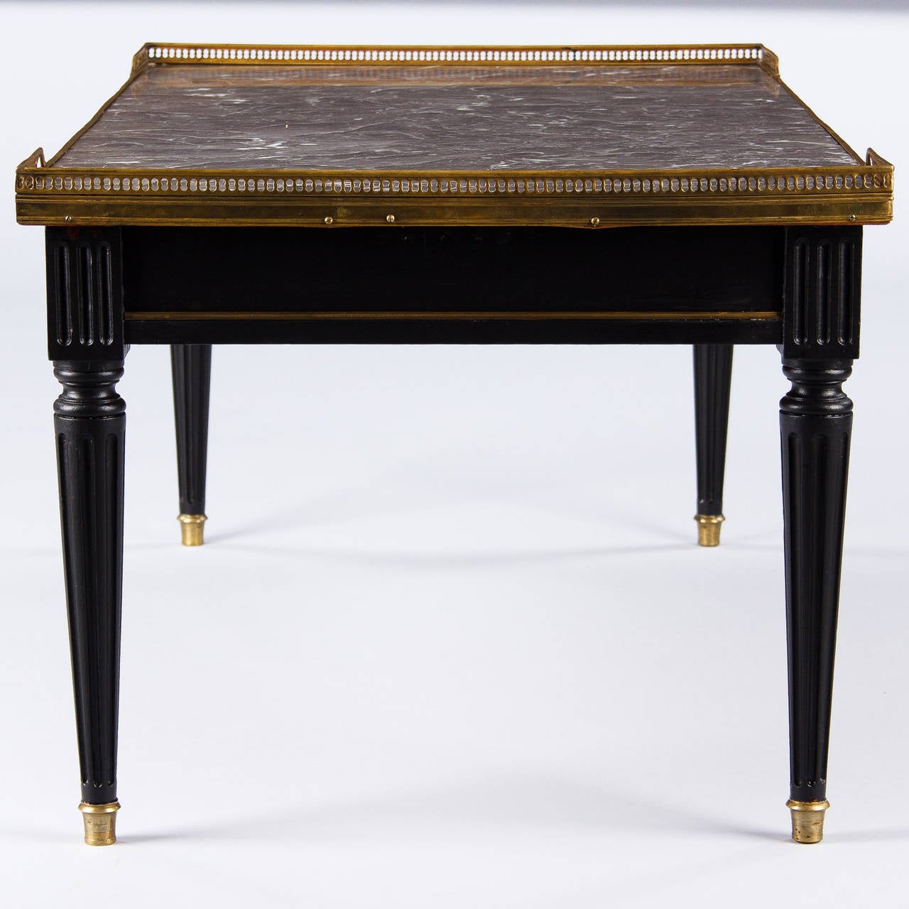 French Louis XVI Style Marble-Top Coffee Table, 1940s 4