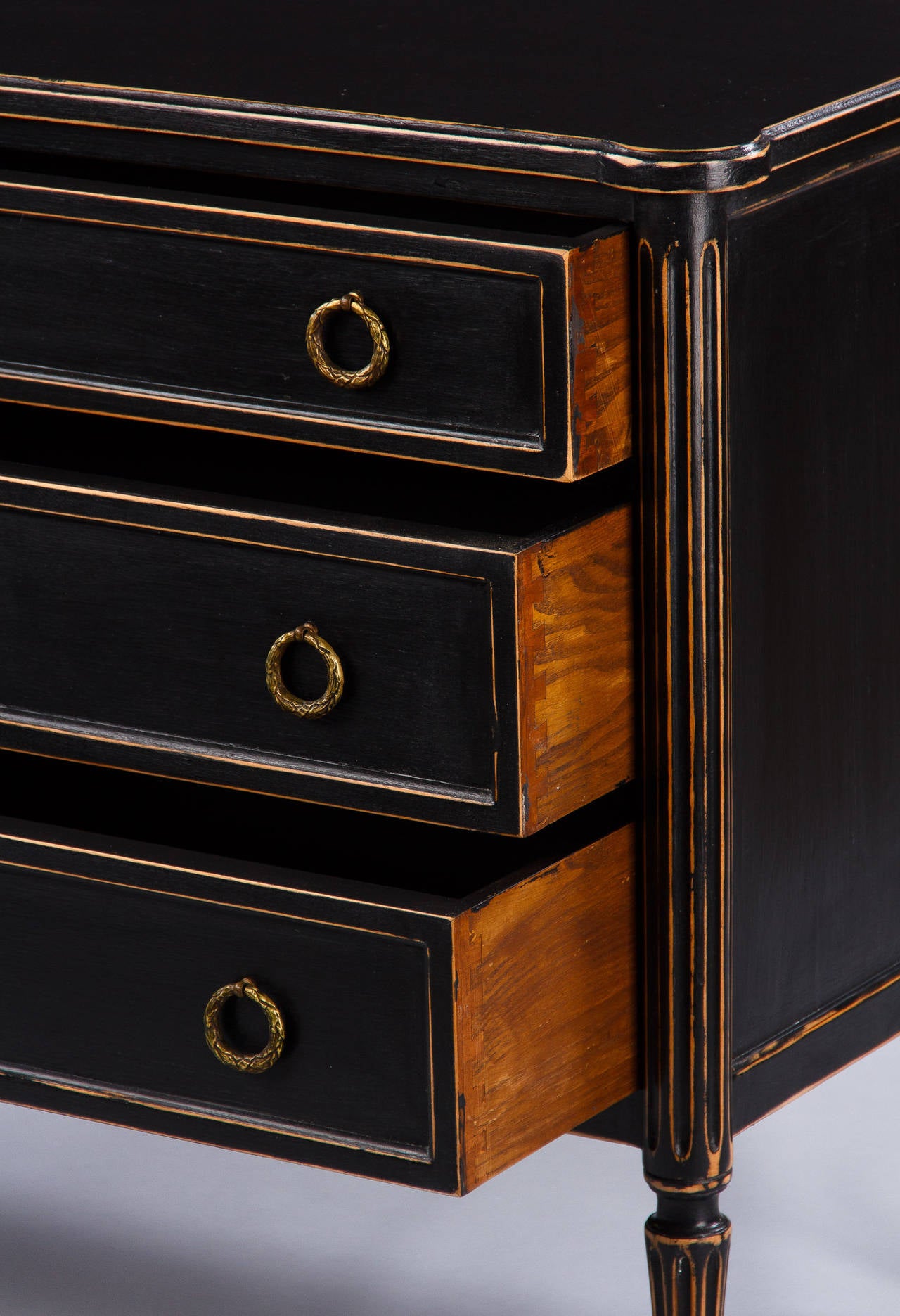 Early 20th Century French Louis XVI Style Ebonized Chest of Drawers circa 1920s
