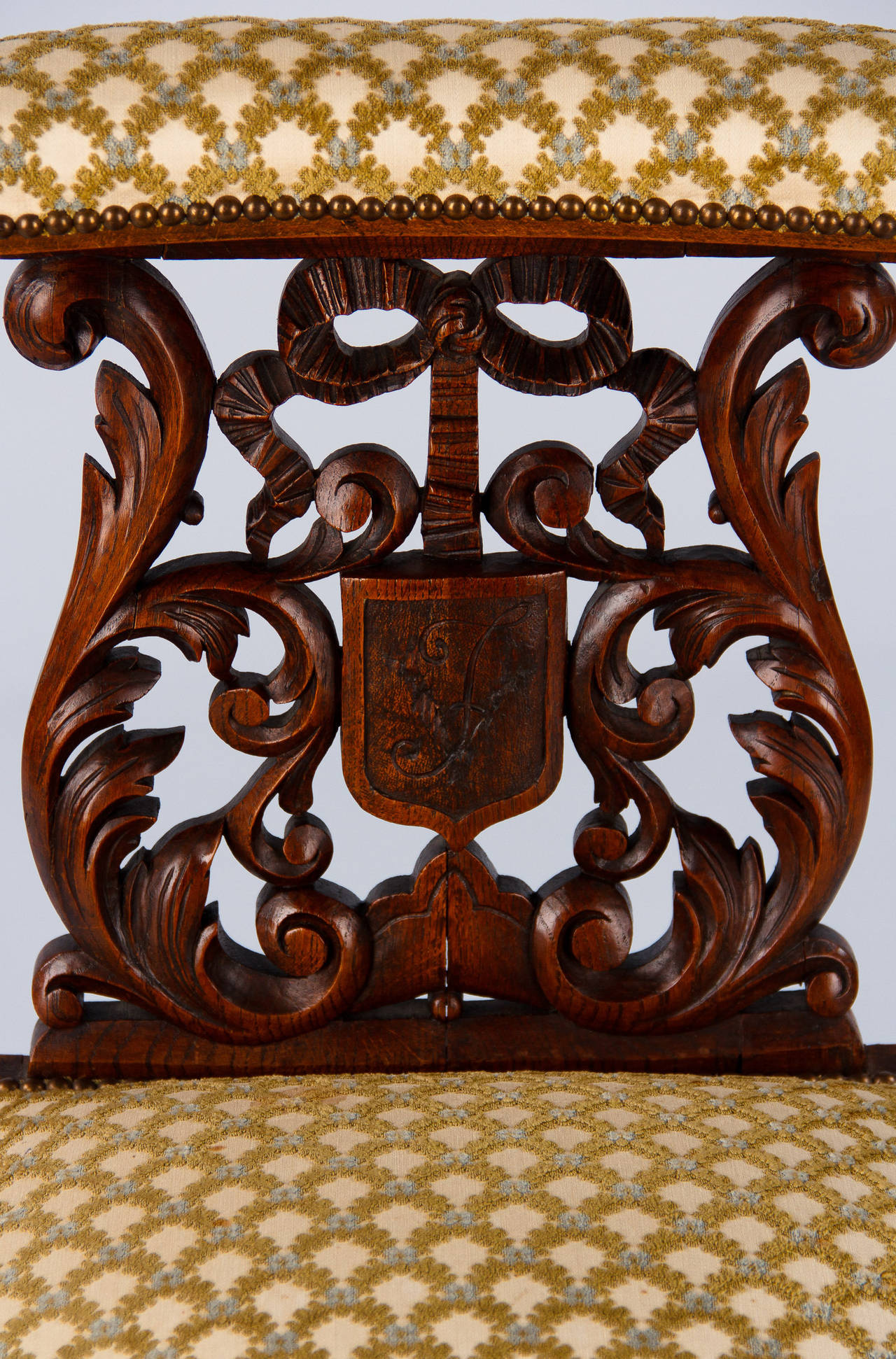 Chaise de fumeur de style néo-renaissance française de la fin des années 1800 Bon état à Austin, TX