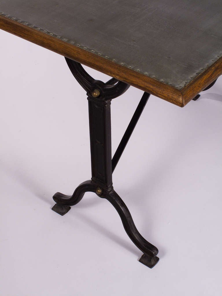 French Bistro Table with Zinc Top 1