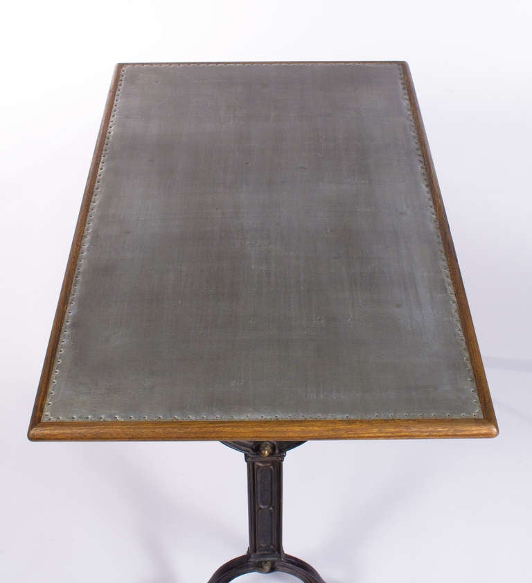 Iron French Bistro Table with Zinc Top