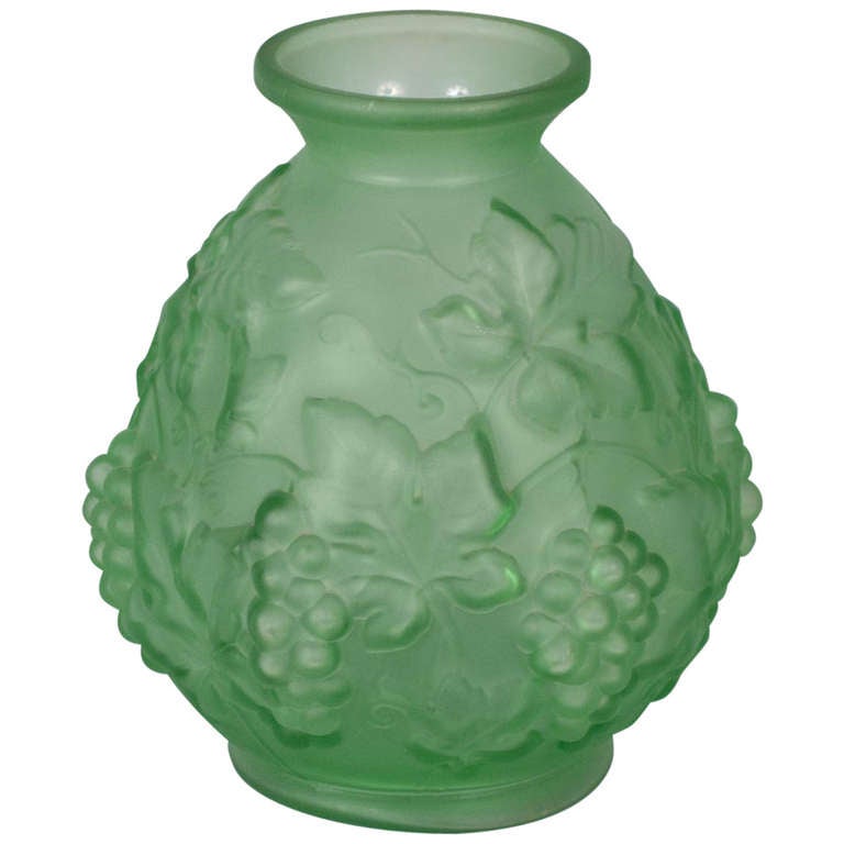 French 1950's Glass Vase at 1stDibs