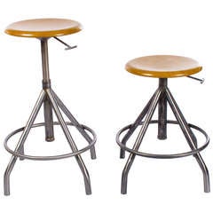 Pair of French Industrial Stools