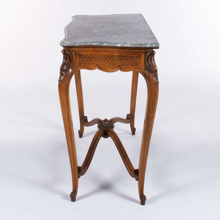 French Louis XV Style Console with Marble Top