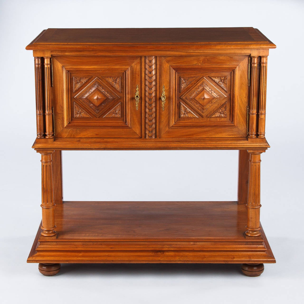 20th Century Renaissance Style Walnut Sideboard Cabinet from France, circa 1900s