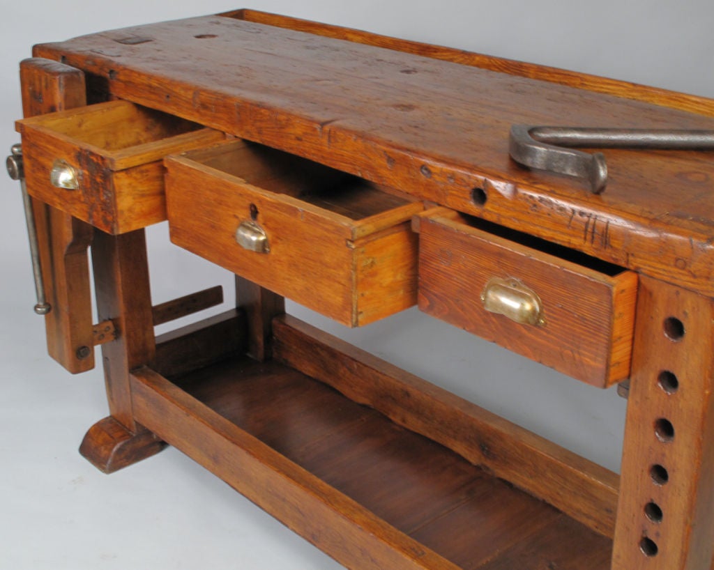 20th Century French Country Style Carpenter's Workbench