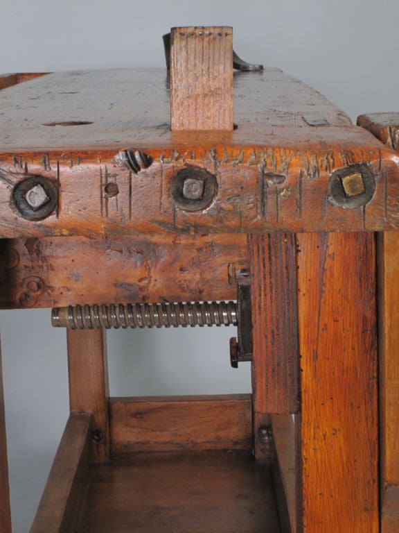 Wood French Country Style Carpenter's Workbench