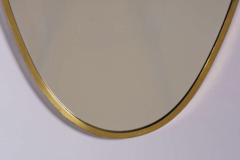 French Louis XVI Style Shield Shape Brass Mirror, 20th Century 3