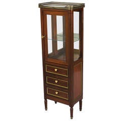 French Louis XVI Style Mahogany Cabinet Vitrine, Early 1900s