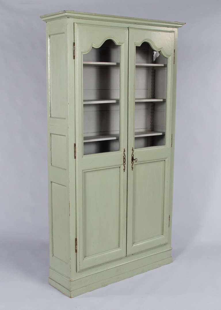 19th Century French Painted Armoire Vitrine