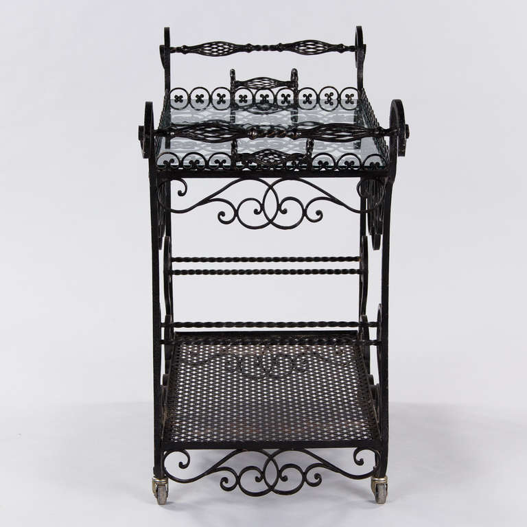 French Vintage Forged Iron Bar Cart 5