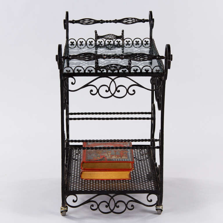 French Vintage Forged Iron Bar Cart 4