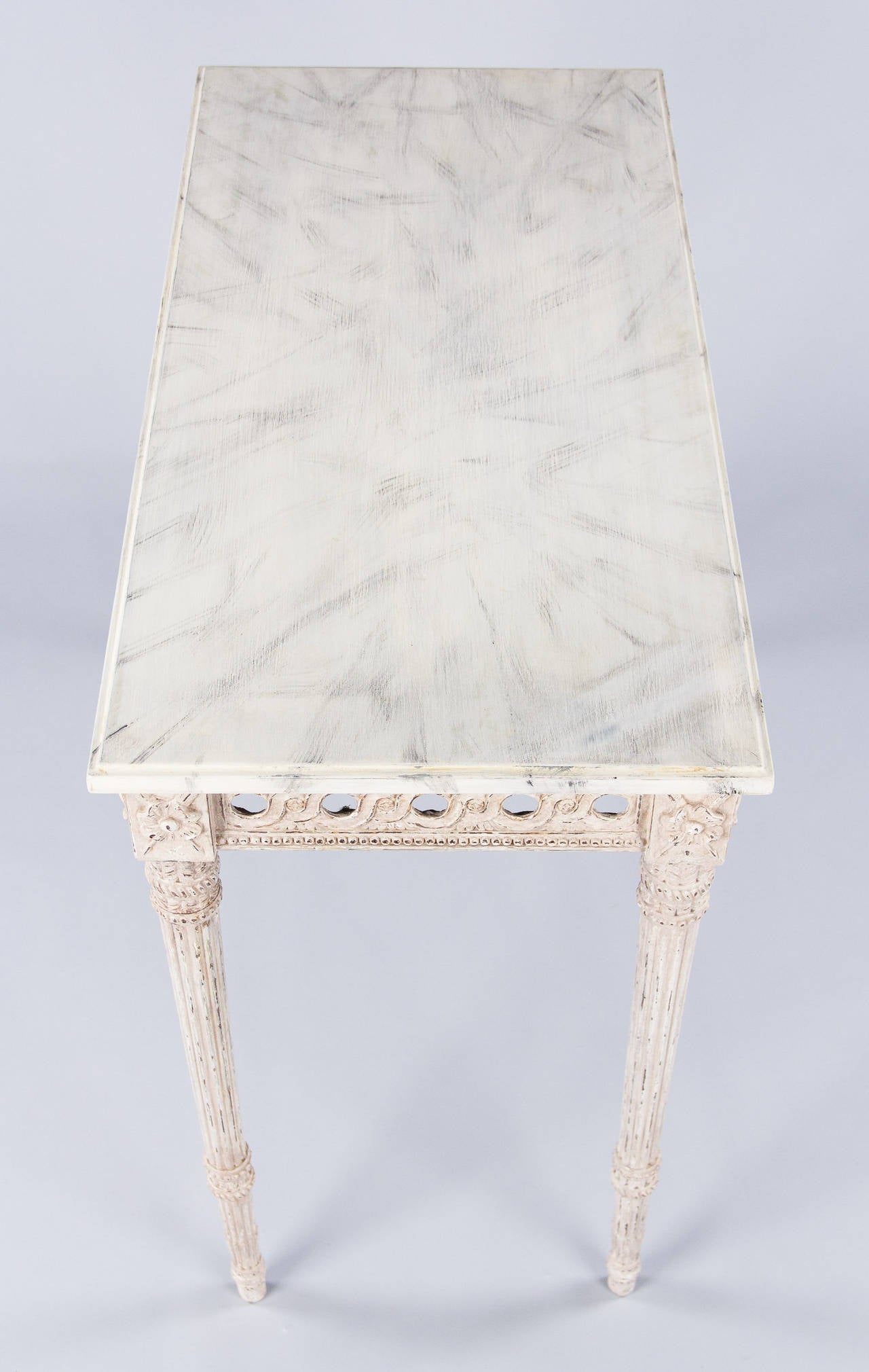 20th Century French Louis XVI Style Painted Console Table, Early 1900s