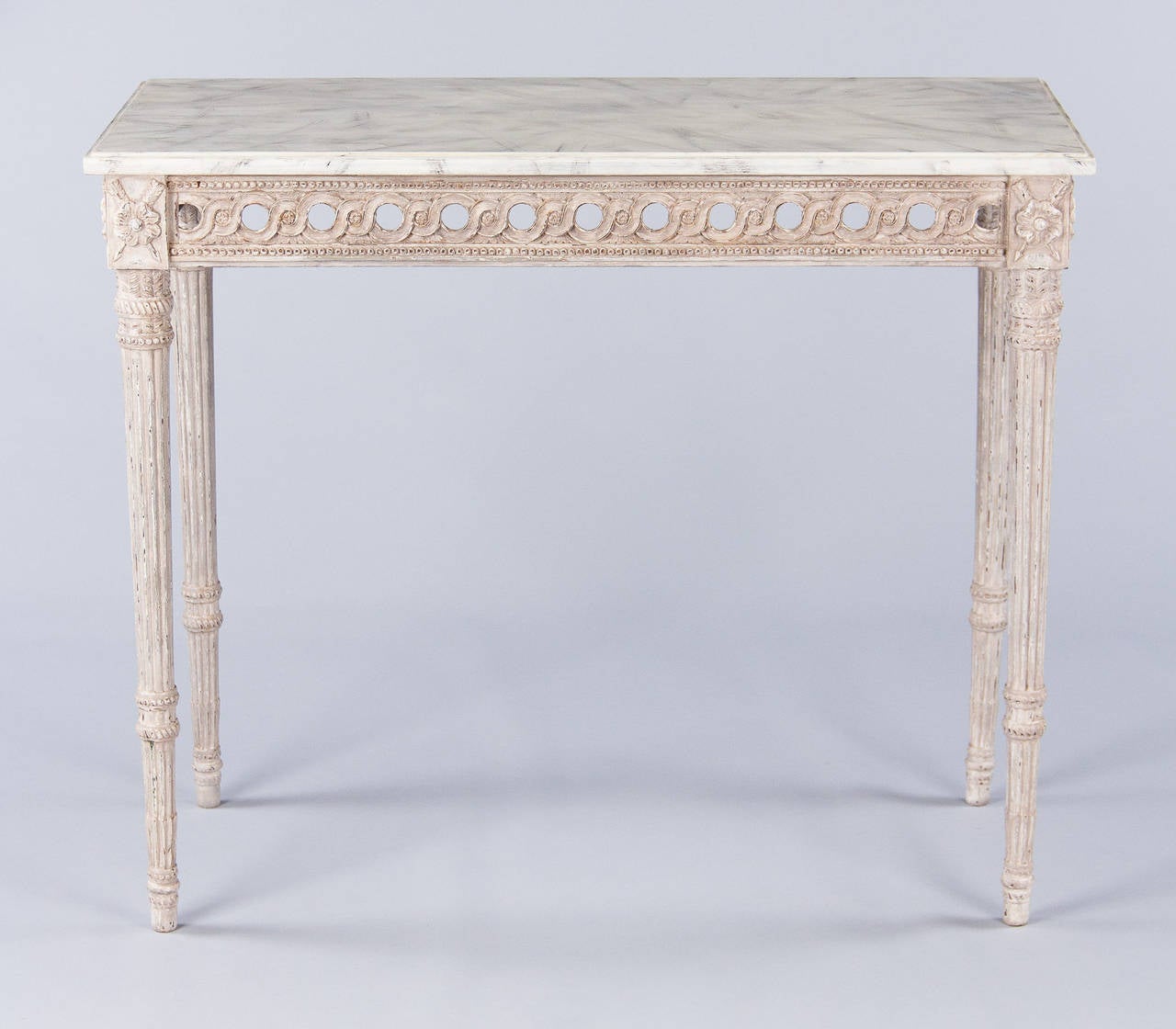 French Louis XVI Style Painted Console Table, Early 1900s 3