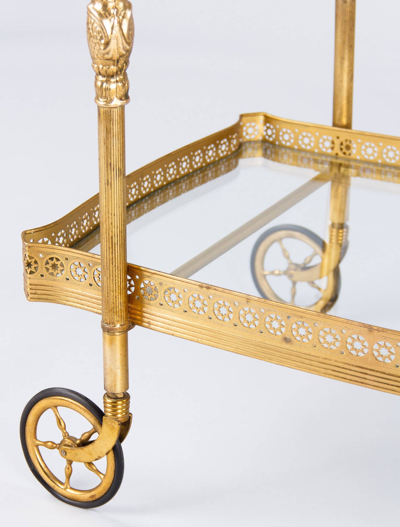 Midcentury French Brass Bar Cart 3