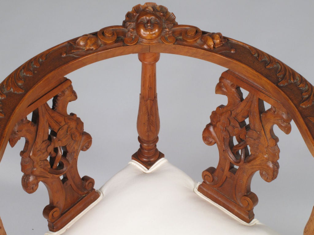 French Renaissance Style Corner Chair 3