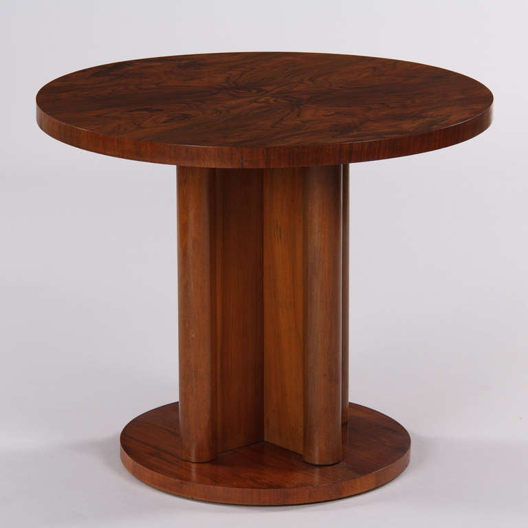 French Art Deco Walnut Side Table, 1930s In Good Condition In Austin, TX