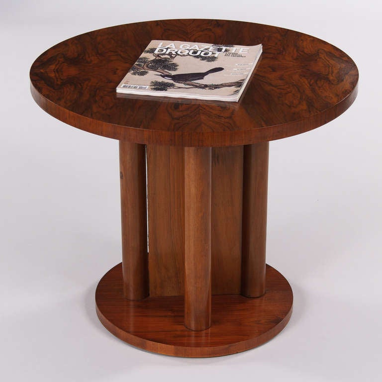 Mid-20th Century French Art Deco Walnut Side Table, 1930s