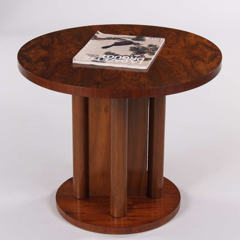 French Art Deco Walnut Side Table, 1930s 1