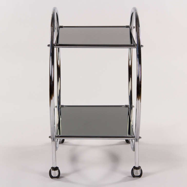 chrome glass bar cart