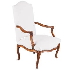 19th Century French Regence Style Walnut Armchair