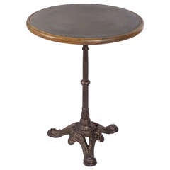 Antique French Bistro Gueridon with Zinc Top