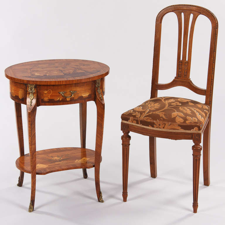Louis XV Style Marquetry Side Table