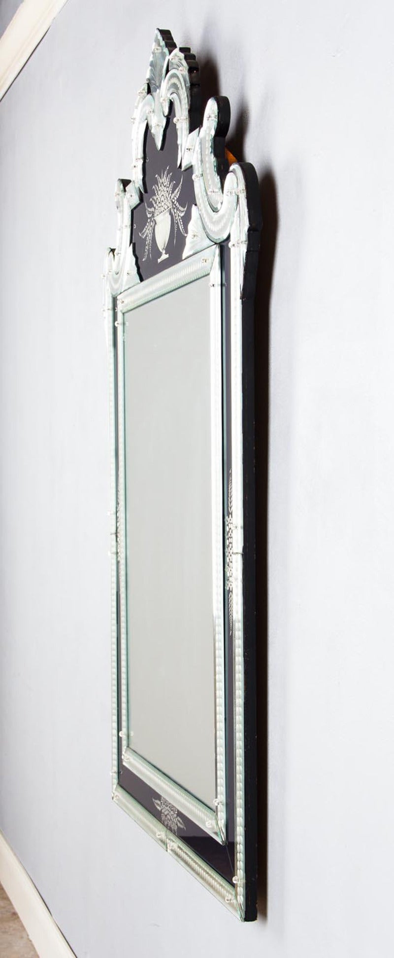 black venetian glass mirror