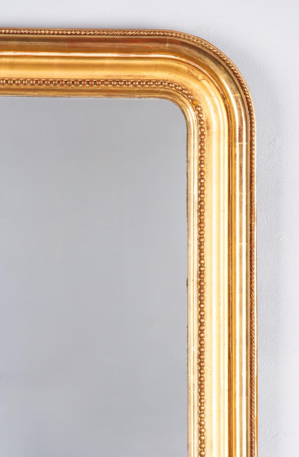 19th Century French Louis Philippe Gilded Mirror In Good Condition In Austin, TX