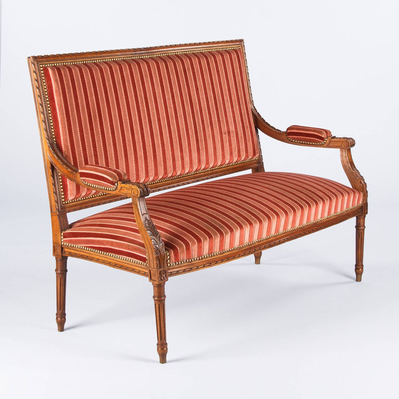 Beech French Louis XVI Style Settee, Early 1900s