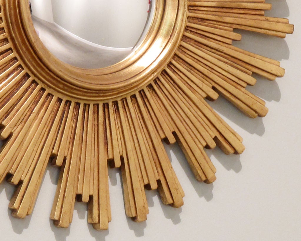Italian Vintage Convex Sunburst Mirror