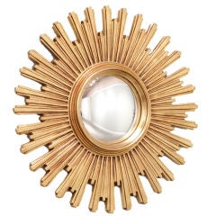 Vintage Convex Sunburst Mirror