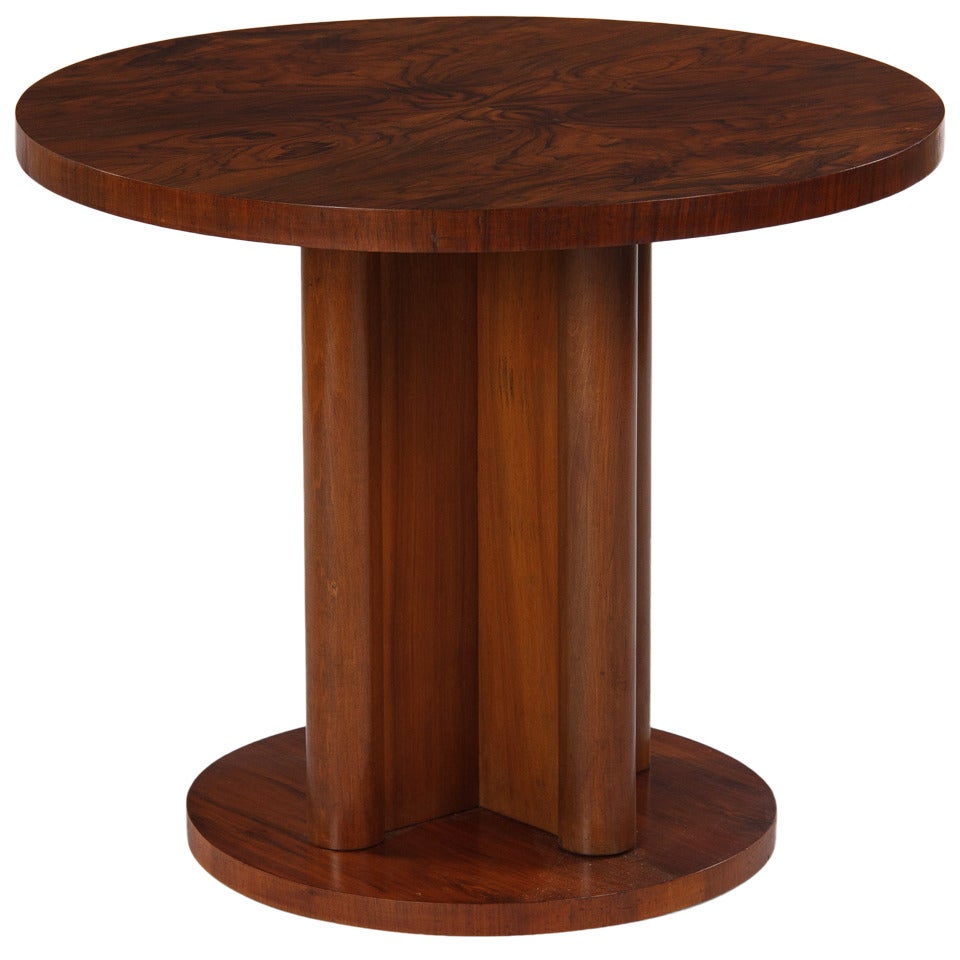 French Art Deco Walnut Side Table, 1930s