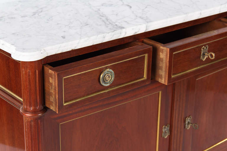 French Louis XVI Style Sideboard with Marble Top