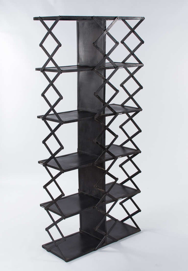 French Vintage Industrial Iron Shelves, 1970s In Good Condition In Austin, TX