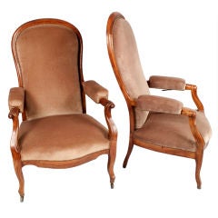Faux-Pair of Voltaire Armchairs