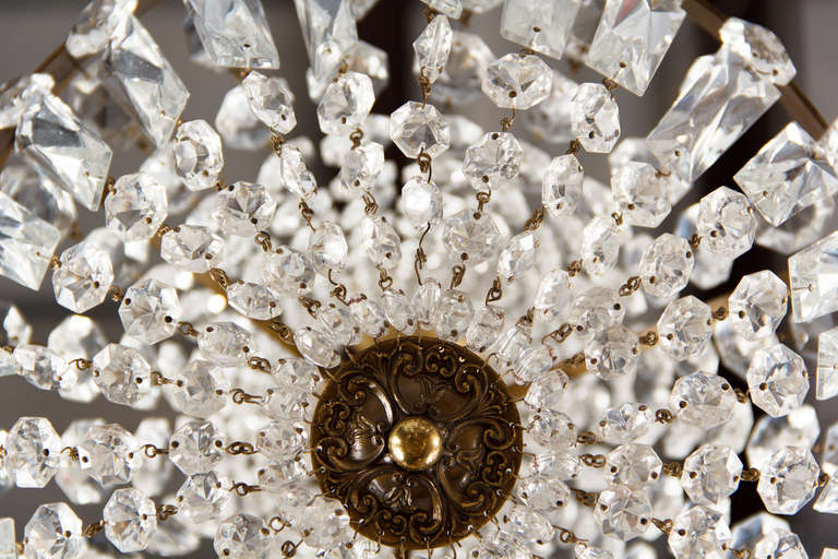 French Empire Style Montgolfier Crystal Chandelier, 1920s 3