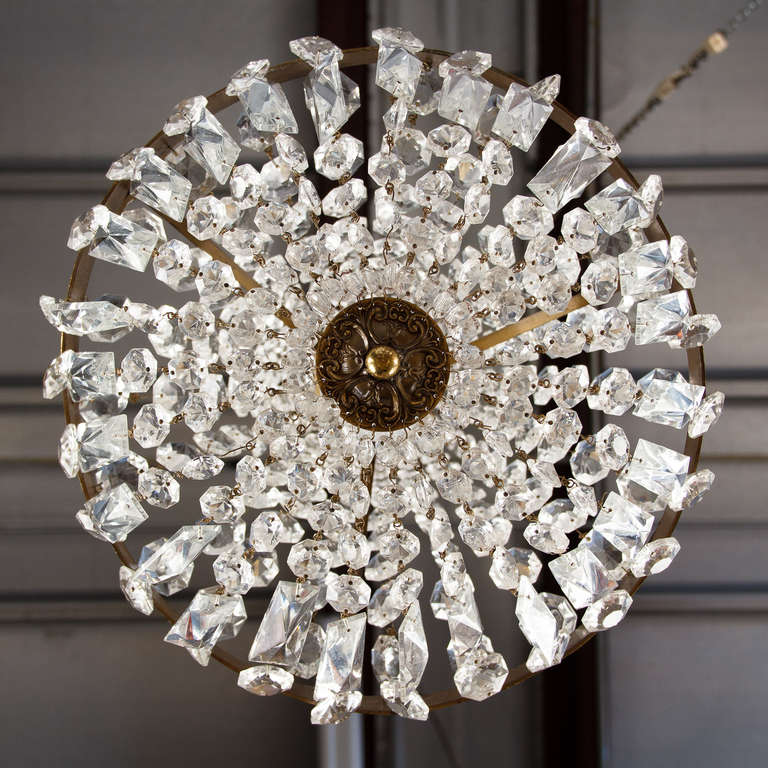 20th Century French Empire Style Montgolfier Crystal Chandelier, 1920s