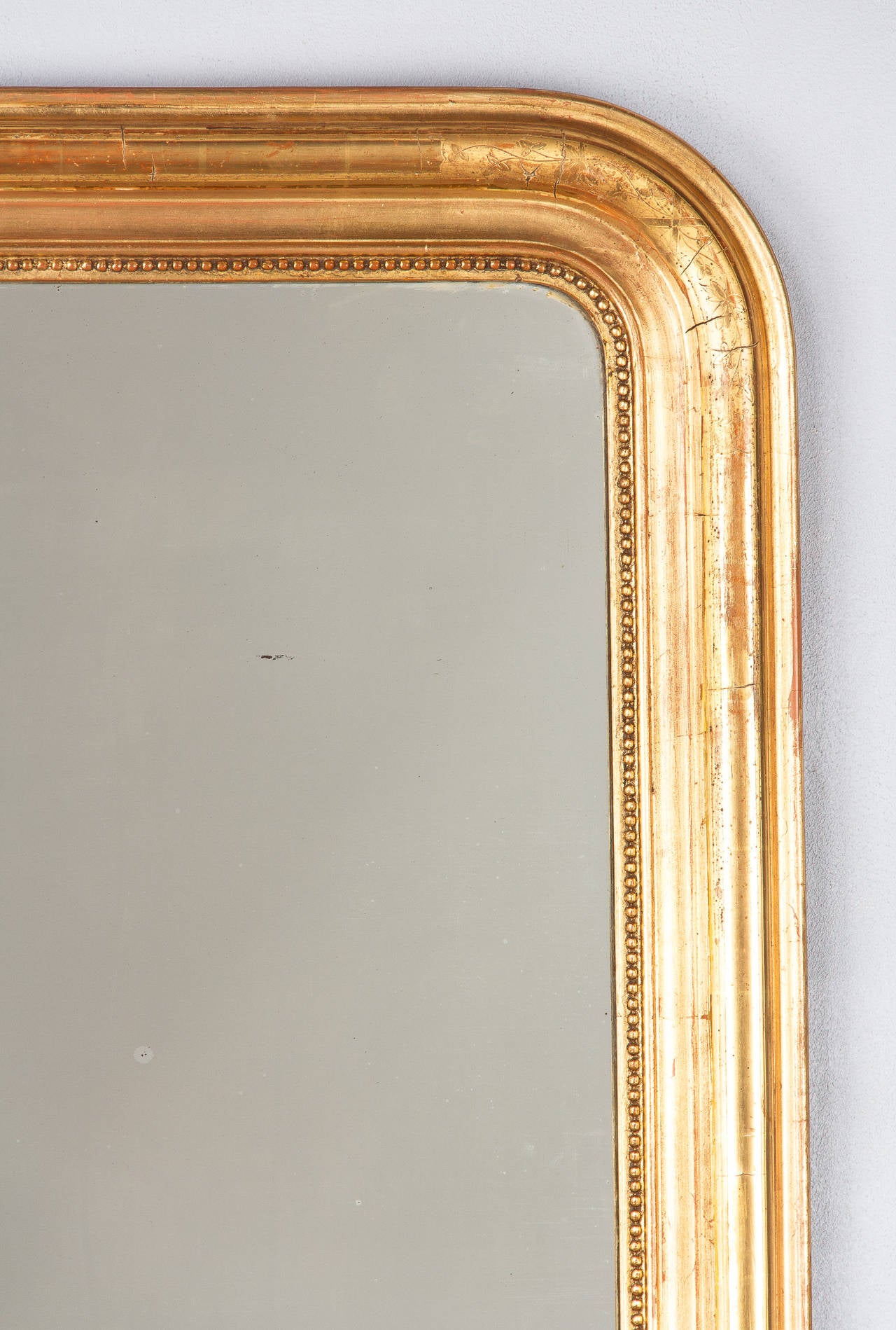 Gilt 19th Century French Louis Philippe Gold Leaf Mirror