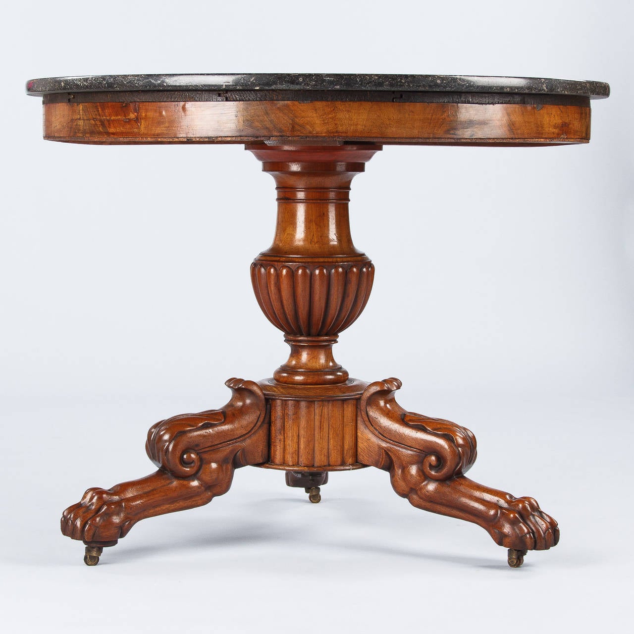 French Napoleon III Marble-Top Pedestal Table, 1870s 1