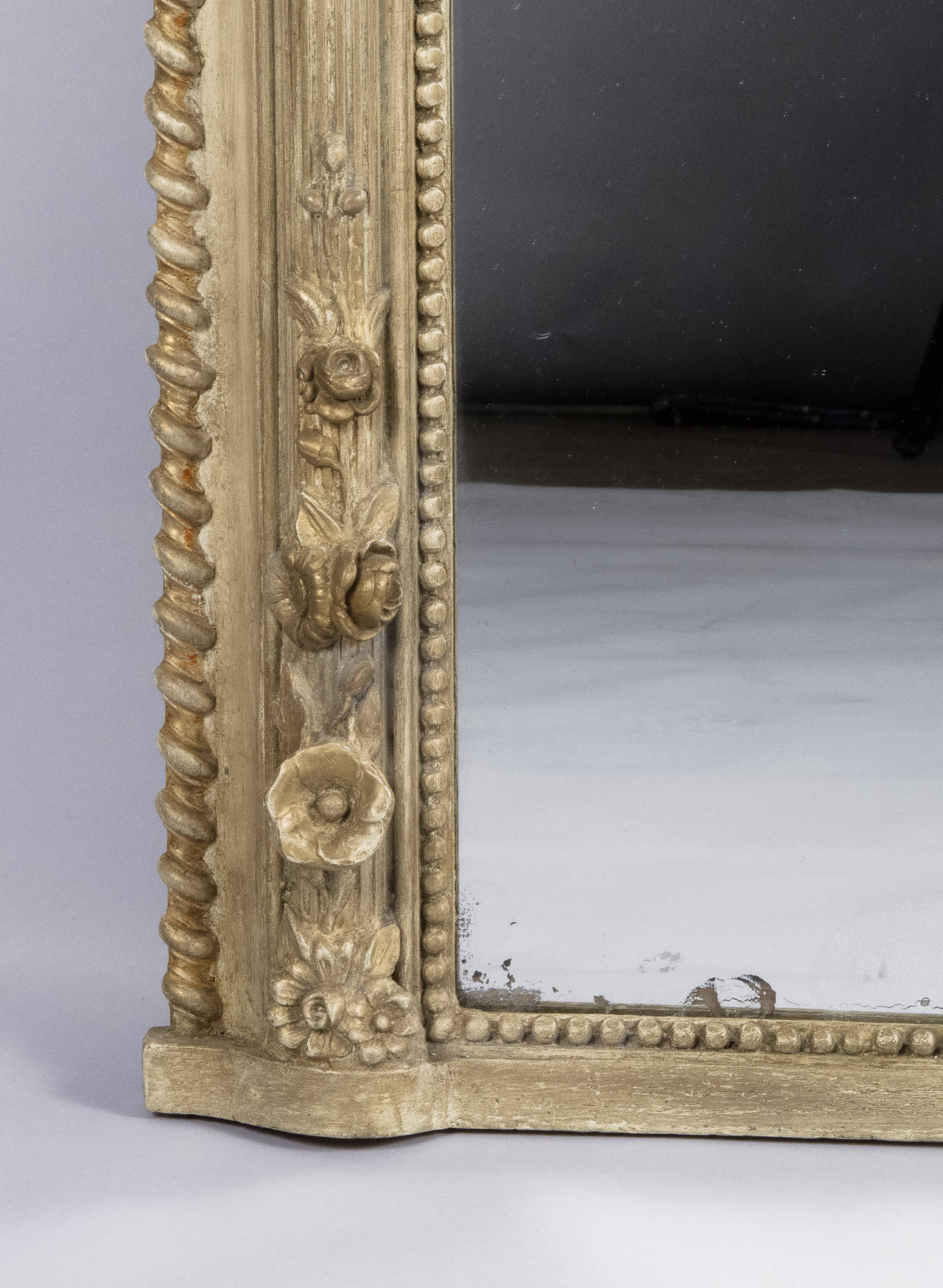 French Napoleon III Full-Length Painted Mirror, circa 1870s 4